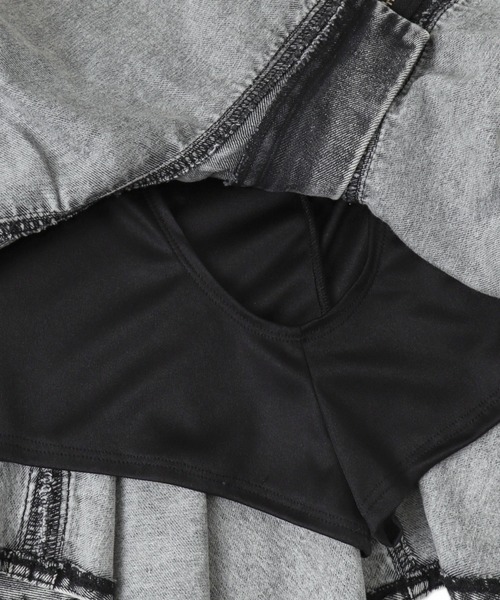 dispark（ディスパーク）の「DISPARK/フロントジップデニムフレアミニスカパン（デニムスカート・レディース・ブラック/ブルー系1・FREE）」の20枚目の写真