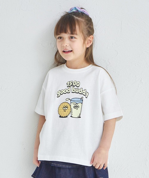 pairmanon（ペアマノン）の「【綿100%】オリジナル フードプリント 半袖 Tシャツ（Tシャツ/カットソー・キッズ・グリーン系その他/ブルー系その他/ピンク系その他2/ベージュ系その他2/ホワイト系その他/ベージュ系その他/ブラウン系その他/ピンク系その他/ブラック系その他/ホワイト系その他2・140/90/150/120/130/110/100/80）」の2枚目の写真