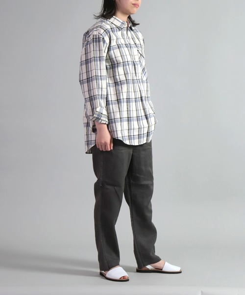 OMNIGOD（オムニゴッド）の「[OMNIGOD womens / オムニゴッド] 綿麻チェック アーミープルオーバーシャツ（シャツ/ブラウス・レディース・ホワイト系その他/パープル系その他・0）」の9枚目の写真