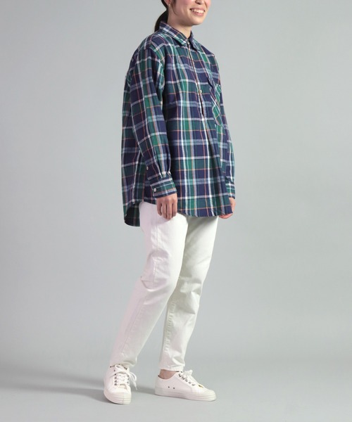 OMNIGOD（オムニゴッド）の「[OMNIGOD womens / オムニゴッド] 綿麻チェック アーミープルオーバーシャツ（シャツ/ブラウス・レディース・ホワイト系その他/パープル系その他・0）」の5枚目の写真