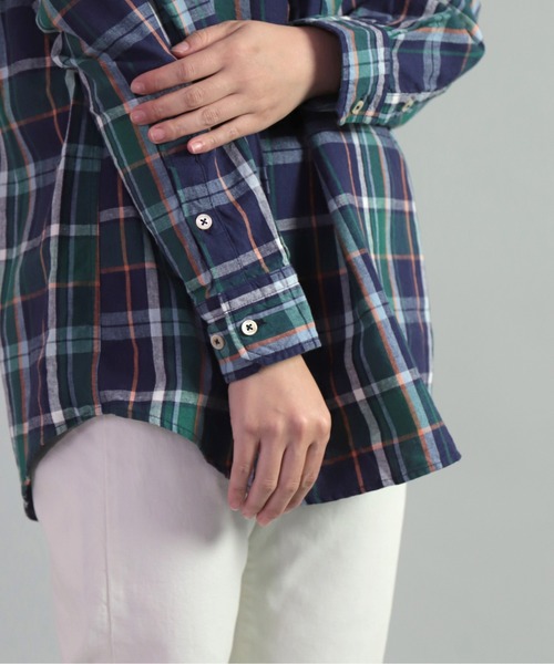 OMNIGOD（オムニゴッド）の「[OMNIGOD womens / オムニゴッド] 綿麻チェック アーミープルオーバーシャツ（シャツ/ブラウス・レディース・ホワイト系その他/パープル系その他・0）」の15枚目の写真