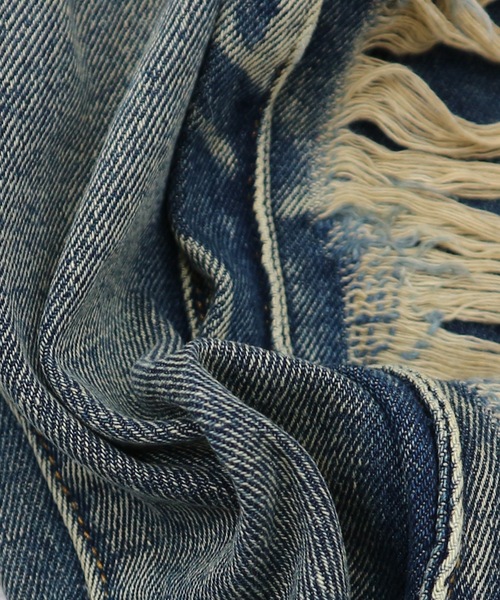 tinkerend（ティンカーエンド）の「【ユニセックス】Damage Wide Denim / ダメージワイドデニムパンツ（デニムパンツ・レディース・ブルー/ブラック・M/L）」の10枚目の写真