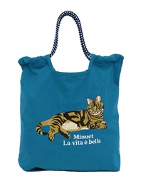 レディースのトートバッグ（ブルー・ネイビー/青色系・刺繍