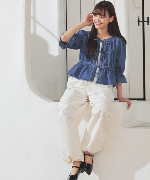 Honeys（ハニーズ）の「パラシュートパンツ（その他パンツ・レディース・ホワイト/カーキ/ブラック/ライトピンク・L/LL/M/S/SS）」の6枚目の写真