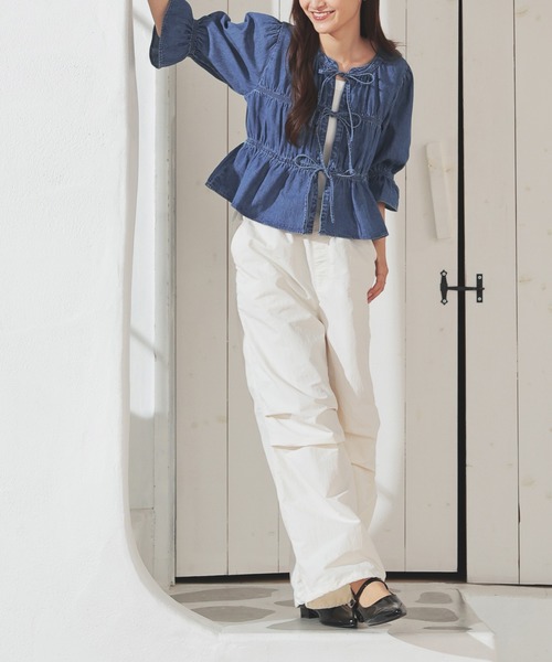 Honeys（ハニーズ）の「パラシュートパンツ（その他パンツ・レディース・ホワイト/カーキ/ブラック/ライトピンク・L/LL/M/S/SS）」の8枚目の写真