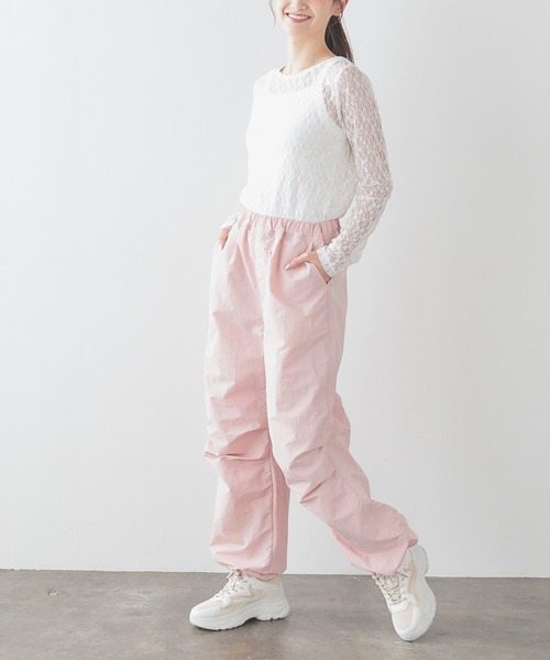 Honeys（ハニーズ）の「パラシュートパンツ（その他パンツ・レディース・ホワイト/カーキ/ブラック/ライトピンク・L/LL/M/S/SS）」の15枚目の写真
