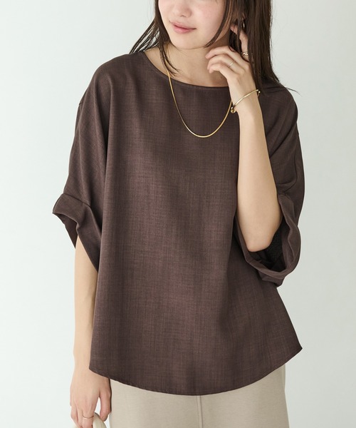 LAVEANGE（ラビアンジェ）の「【好機能シリーズ】接触冷感/UVカット/タックブラウス（シャツ/ブラウス・レディース・ブラック/ブラウン/ベージュ・M/LL/3L/4L/5L）」の16枚目の写真