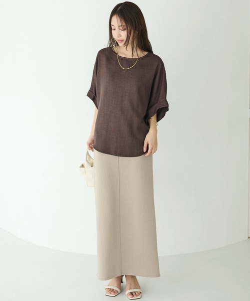 LAVEANGE（ラビアンジェ）の「【好機能シリーズ】接触冷感/UVカット/タックブラウス（シャツ/ブラウス・レディース・ブラック/ブラウン/ベージュ・M/LL/3L/4L/5L）」の21枚目の写真