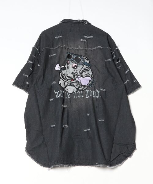 GALFY(ガルフィー)の「【GALFY/ガルフィー】病みに染まりし反戦シャツ(シャツ/ブラウス・メンズ・ブラック/サックスブルー/グレー・L/XL)」の20枚目の写真