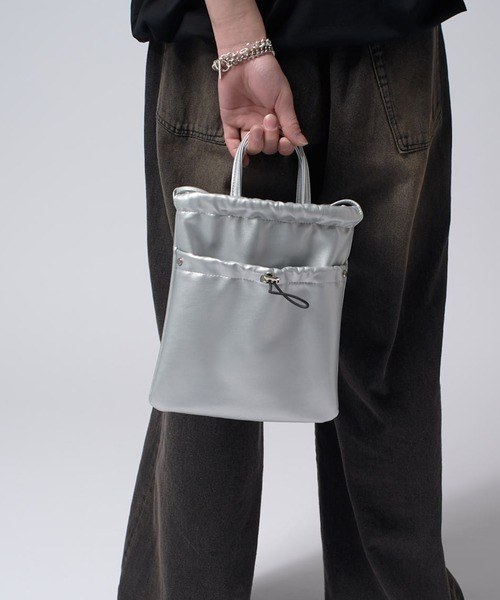 Lui's（ルイス）の「【Neucon/ニューコン】2way 巾着ショルダーバッグ（ショルダーバッグ・メンズ・ブラック/シルバー・FREE）」の16枚目の写真