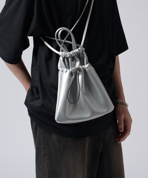 Lui's（ルイス）の「【Neucon/ニューコン】2way 巾着ショルダーバッグ（ショルダーバッグ・メンズ・ブラック/シルバー・FREE）」の12枚目の写真