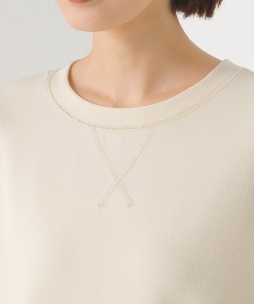 OMNES（オムネス）の「カットジョーゼットガゼット裾ラウンド半袖プルオーバー（Tシャツ/カットソー・レディース・ライトグレー/ブラック/アイボリー・FREE）」の8枚目の写真