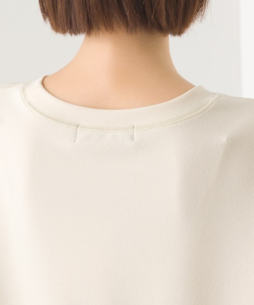 OMNES（オムネス）の「カットジョーゼットガゼット裾ラウンド半袖プルオーバー（Tシャツ/カットソー・レディース・ライトグレー/ブラック/アイボリー・FREE）」の7枚目の写真