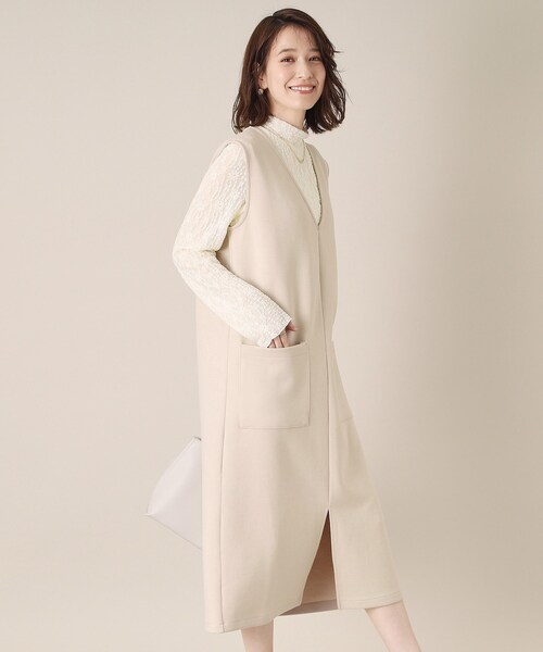 ITS'DEMO（イッツデモ）の「【手洗い可】ダンボールジャージージャンスカ（ワンピース・レディース・ネイビー/ライトベージュ/ライトグレー・00）」の20枚目の写真