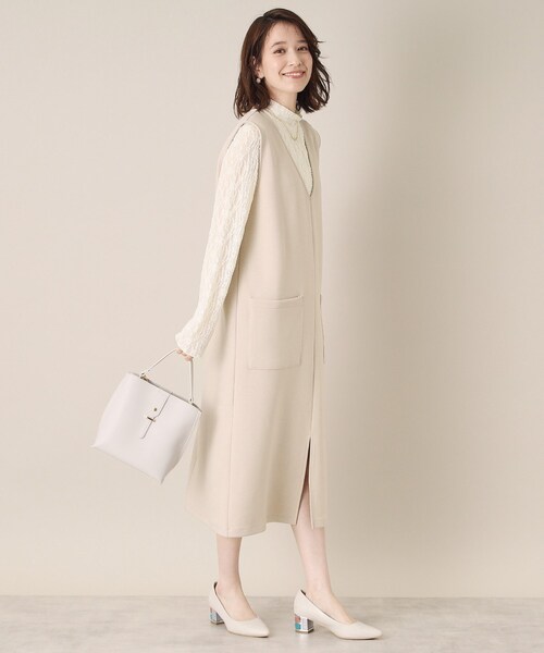 ITS'DEMO（イッツデモ）の「【手洗い可】ダンボールジャージージャンスカ（ワンピース・レディース・ネイビー/ライトベージュ/ライトグレー・00）」の22枚目の写真