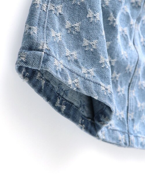 DRC branshes(ディーアールシーブランシェス)の「【WEB限定/DRC】リボン総柄デニムスカート(スカート・キッズ・ネイビー/ブルー・100/110/120/130/150/140)」の7枚目の写真