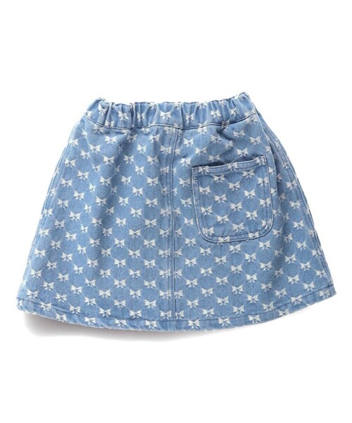 DRC branshes(ディーアールシーブランシェス)の「【WEB限定/DRC】リボン総柄デニムスカート(スカート・キッズ・ネイビー/ブルー・100/110/120/130/150/140)」の10枚目の写真