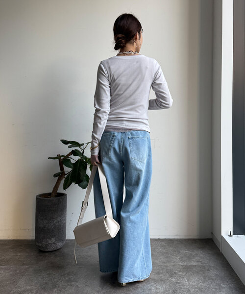 DouDou（ドゥドゥ）の「チュールTEE/テレコTEEセット（Tシャツ/カットソー・レディース・ライトグレー/オフホワイト/ブラック・FREE）」の16枚目の写真