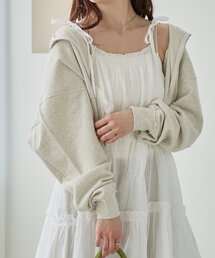 Kastane | 【初夏まで着れる/S.Mサイズ展開】ダブルZIPスウェットパーカー(パーカー)