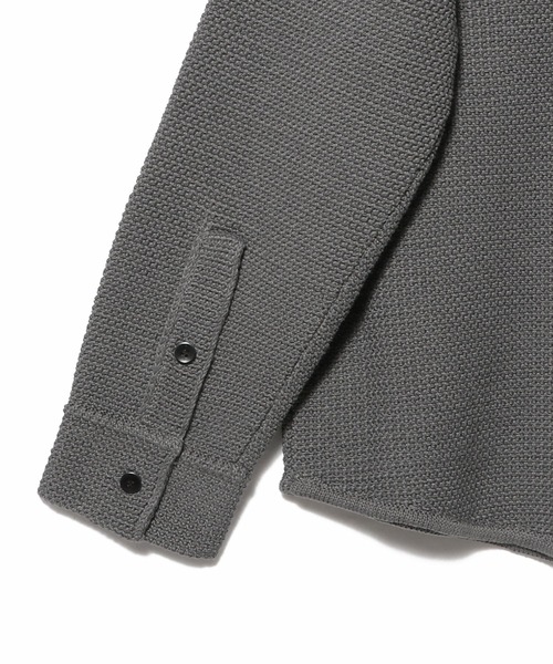 ESTNATION(エストネーション)の「ESTNATION / NEW ツイード ニットシャツ(ニット/セーター・メンズ・オフホワイト/グレー・MEDIUM/LARGE)」の6枚目の写真