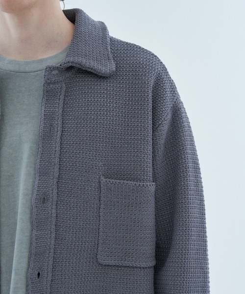 ESTNATION(エストネーション)の「ESTNATION / NEW ツイード ニットシャツ(ニット/セーター・メンズ・オフホワイト/グレー・MEDIUM/LARGE)」の9枚目の写真