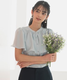 CELEN（セレン）の「【洗える 防シワ加工 UV加工 花粉防止】ケープフレアブラウス 半袖（シャツ/ブラウス）」