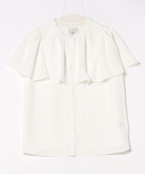 CELEN(セレン)の「【洗える/防シワ加工/UV加工/花粉防止】ケープフレアブラウス 半袖(シャツ/ブラウス・レディース・ホワイト/ブルー/ブラック・L/M/S)」の12枚目の写真