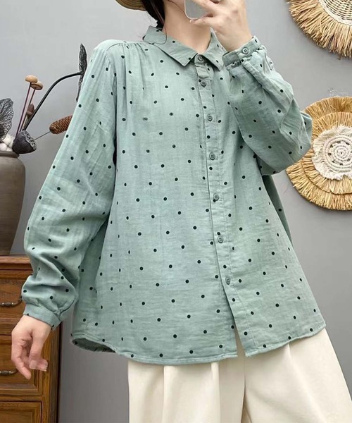 aimoha(アイモハ)の「コットンオーバーシャツ(シャツ/ブラウス・レディース・バーガンディー/ダークグレー/スモークピンク/ピンク/グリーン/ホワイト系その他/ホワイト/パープル・LARGE/MEDIUM)」の5枚目の写真