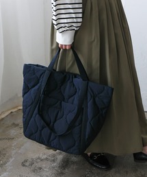 アメノチハレ 防水ネイビーキルティングトートバッグ レディース