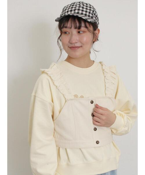 Samansa Mos2（サマンサ モスモス）の「リボン&ロゴチュールアップリケ刺繍スウェット（Tシャツ/カットソー・レディース・ブラック/グレー/ピンク/ブルー/オフホワイト・F）」の17枚目の写真