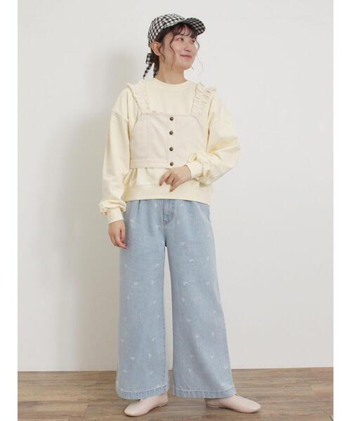 Samansa Mos2（サマンサ モスモス）の「リボン&ロゴチュールアップリケ刺繍スウェット（Tシャツ/カットソー・レディース・ブラック/グレー/ピンク/ブルー/オフホワイト・F）」の20枚目の写真