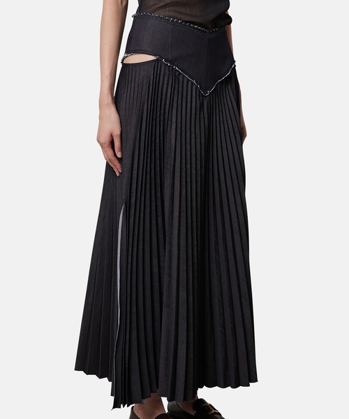 iRENE(アイレネ)の「ピンキングカットプリーツスカート / Pinkingcut Pleated Skirt(スカート・レディース・インディゴブルー・38/36/34)」の4枚目の写真