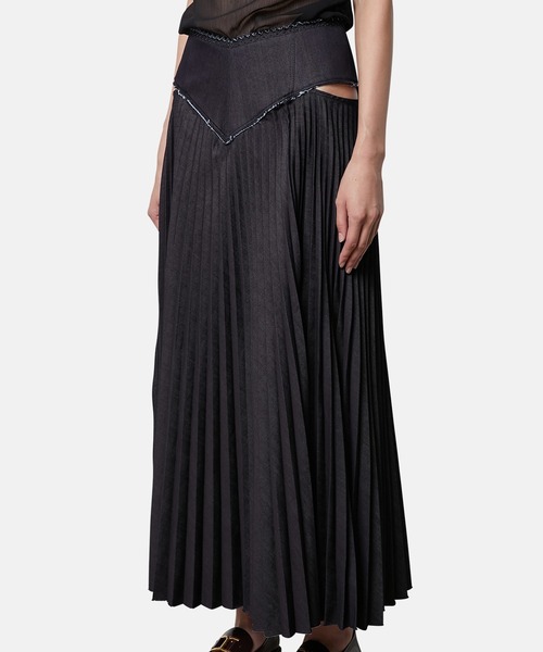 iRENE(アイレネ)の「ピンキングカットプリーツスカート / Pinkingcut Pleated Skirt(スカート・レディース・インディゴブルー・38/36/34)」の3枚目の写真