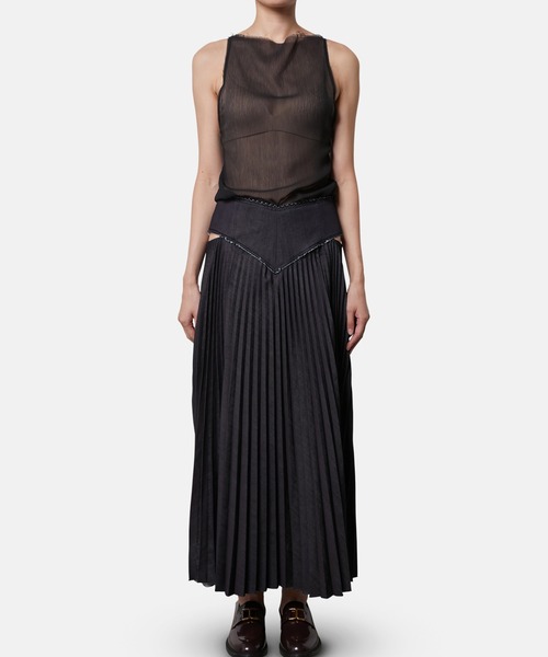 iRENE(アイレネ)の「ピンキングカットプリーツスカート / Pinkingcut Pleated Skirt(スカート・レディース・インディゴブルー・38/36/34)」の6枚目の写真