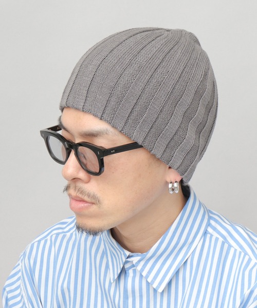 A.M.S.（エーエムエス）の「リブ編み シングルワッチ ビーニー（ニットキャップ/ビーニー・レディース・ブラック/グレー・FREE）」の7枚目の写真