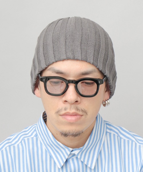 A.M.S.（エーエムエス）の「リブ編み シングルワッチ ビーニー（ニットキャップ/ビーニー・レディース・ブラック/グレー・FREE）」の17枚目の写真