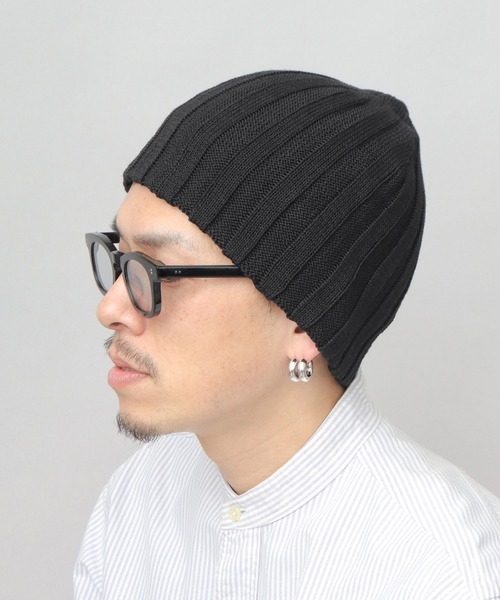 A.M.S.（エーエムエス）の「リブ編み シングルワッチ ビーニー（ニットキャップ/ビーニー・レディース・ブラック/グレー・FREE）」の15枚目の写真