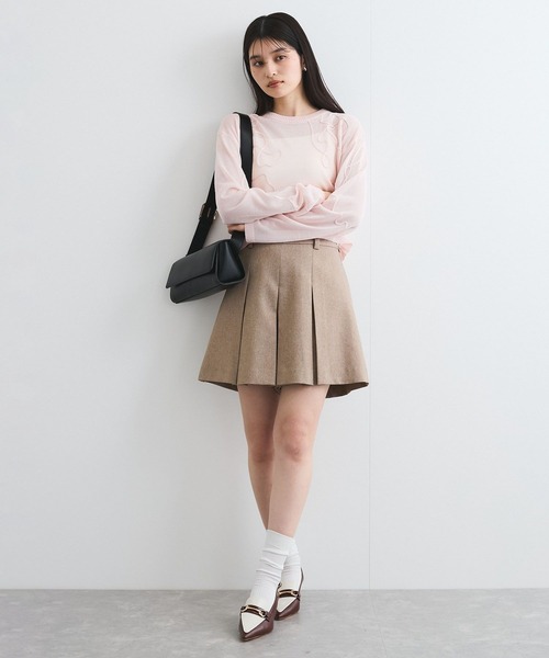 VIS(ビス)の「コード刺繍シアーニット(ニット/セーター・レディース・ホワイト/ピンク/チャコールグレー・FREE)」の19枚目の写真
