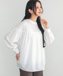 ギャザープルオーバーブラウス