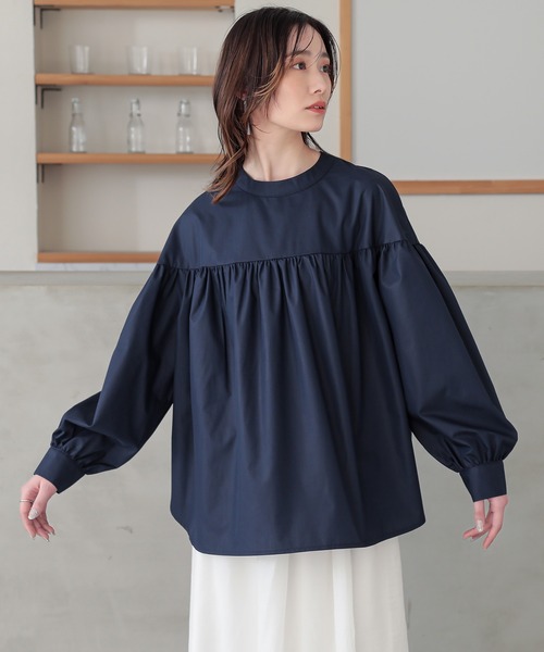 n'OrLABEL(ノアールレーベル)の「ギャザープルオーバーブラウス(シャツ/ブラウス・レディース・ネイビー/ピンクベージュ/ライトグリーン/オフホワイト・2/1)」の8枚目の写真