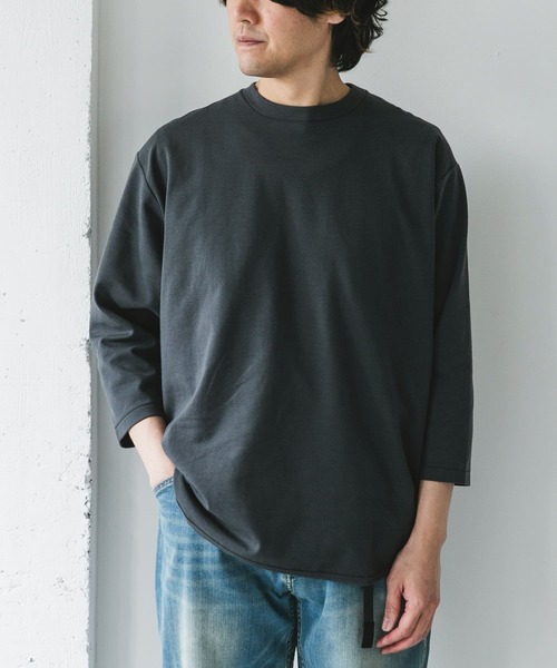 ラウンドヘムT 新品 セール】ポンチ8分袖ラウンドヘムTシャツ（Tシャツ/カットソー