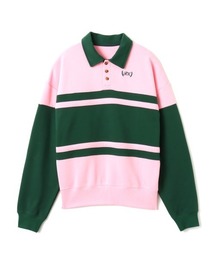 atmos pink Line Polo Sweatshirt / アトモス ピンク ライン ポロ スウェットシャツ