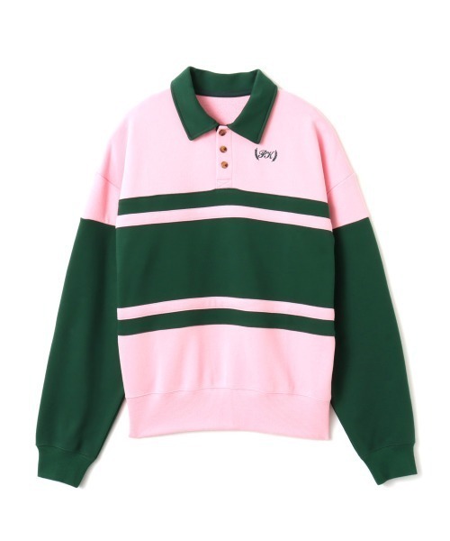 トレーナー スウェット atmos pink Line Polo Sweatshirt / アトモス ピンク ライン ポロ スウェットシャツ レディー セール】atmos pink Line Polo Sweatshirt / アトモス ピンク