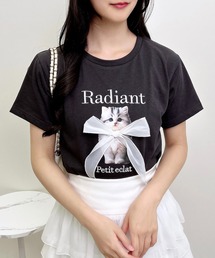 INGNI | 装飾リボン付ねこTシャツ(Tシャツ/カットソー)