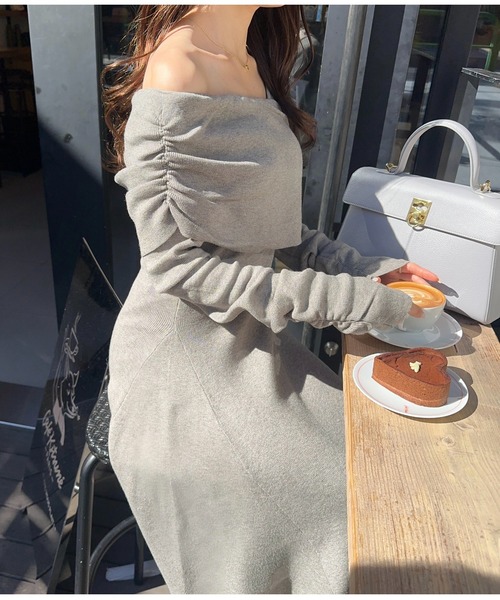 セール】[ Ogue. ] one shoulder dcollet knit op （ワンショルダー