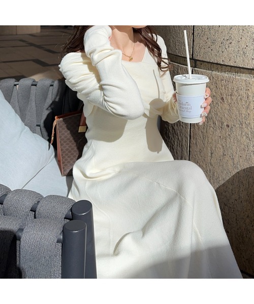 Ogue.（オグ）の「[ Ogue. ] one shoulder dcollet knit op （ワンショルダーデコルテニットワンピース）（ワンピース・レディース・ライトグレー/アイボリー・FREE）」の19枚目の写真