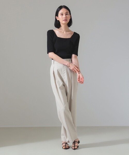 別注 スタイリスト佐藤佳菜子 × SLOANE スクエアネック リブTシャツ 別注】スタイリスト佐藤佳菜子 × SLOANE / スクエアネック リブT