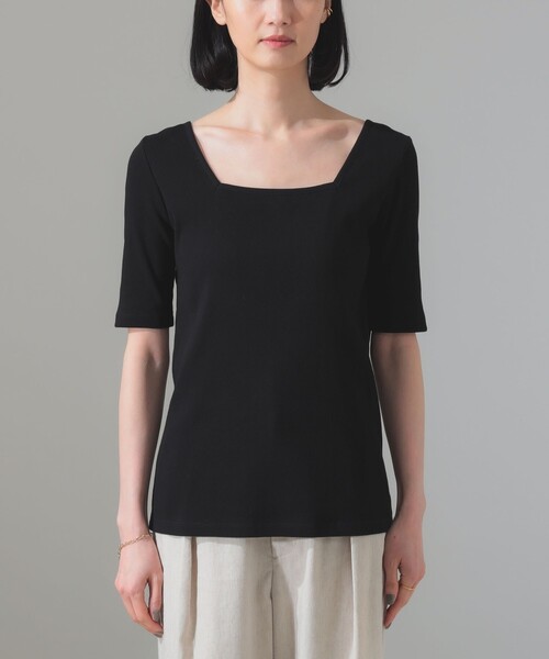 別注 スタイリスト佐藤佳菜子 × SLOANE スクエアネック リブTシャツ 別注】スタイリスト佐藤佳菜子 × SLOANE / スクエアネック リブT