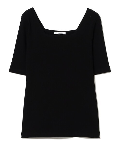 SLOANE(スローン)の「【別注】スタイリスト佐藤佳菜子 × SLOANE / スクエアネック リブ Tシャツ(Tシャツ/カットソー・レディース・ブラック/ホワイト/ダークブラウン・1/2)」の15枚目の写真