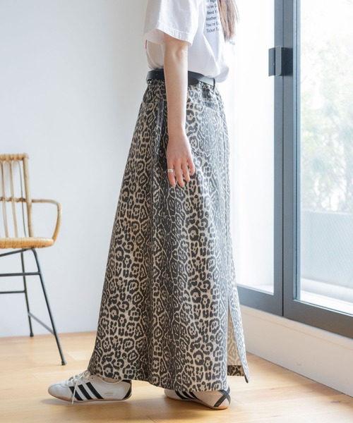 RAGEBLUE（レイジブルー）の「アソートデザイン/デニムスカート（スカート・レディース・レオパード/ブルー・FREE）」の3枚目の写真